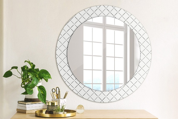 Round wall mirror decor Transverse lines
