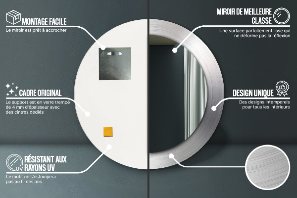 Round wall mirror design Shiny steel