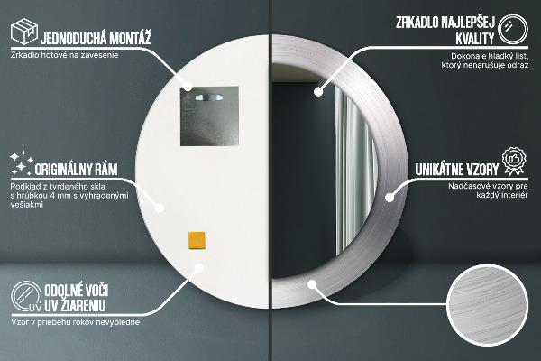 Round wall mirror design Shiny steel