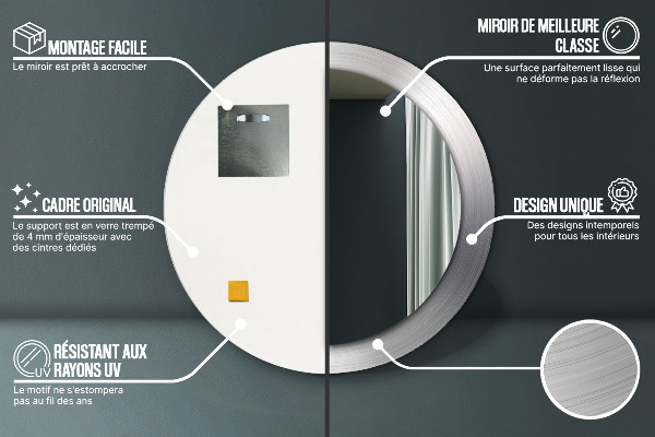 Round wall mirror design Shiny steel