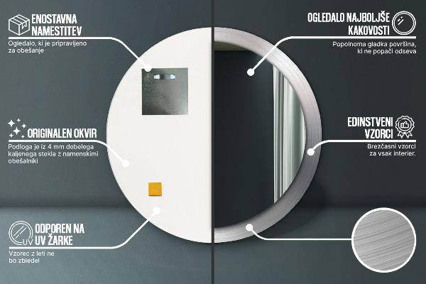 Round wall mirror design Shiny steel