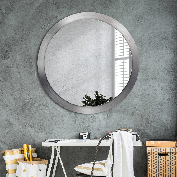 Round wall mirror design Shiny steel