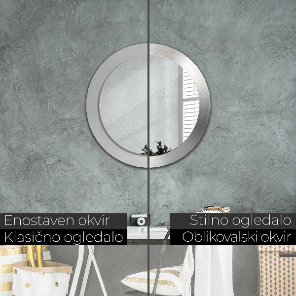 Round wall mirror design Shiny steel