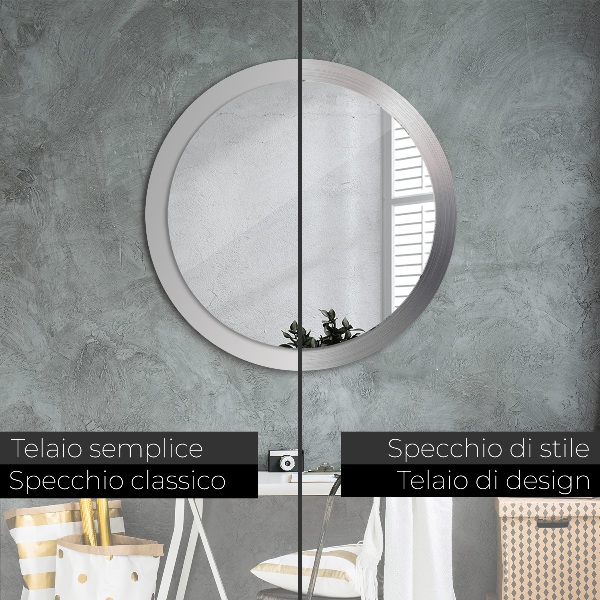 Round wall mirror design Shiny steel