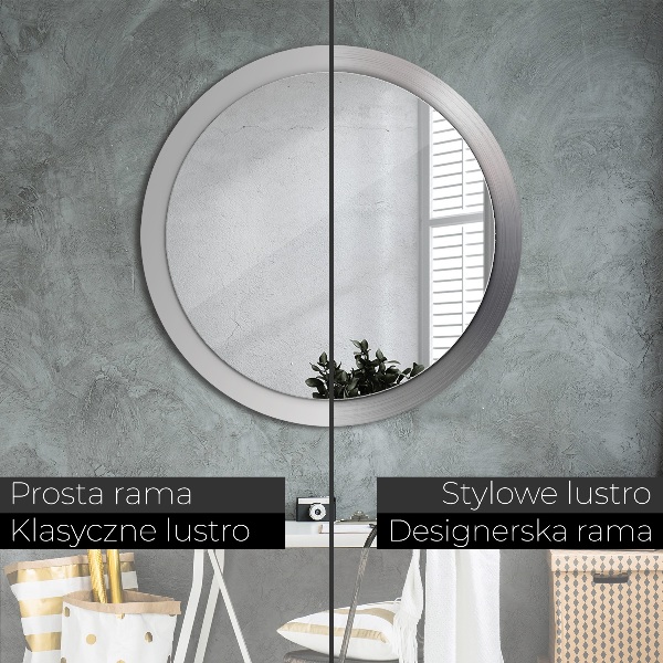 Round wall mirror design Shiny steel