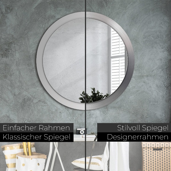 Round wall mirror design Shiny steel