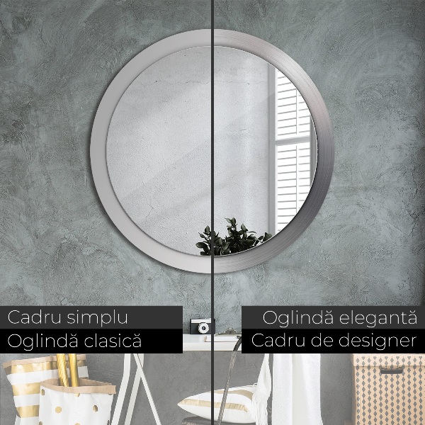 Round wall mirror design Shiny steel