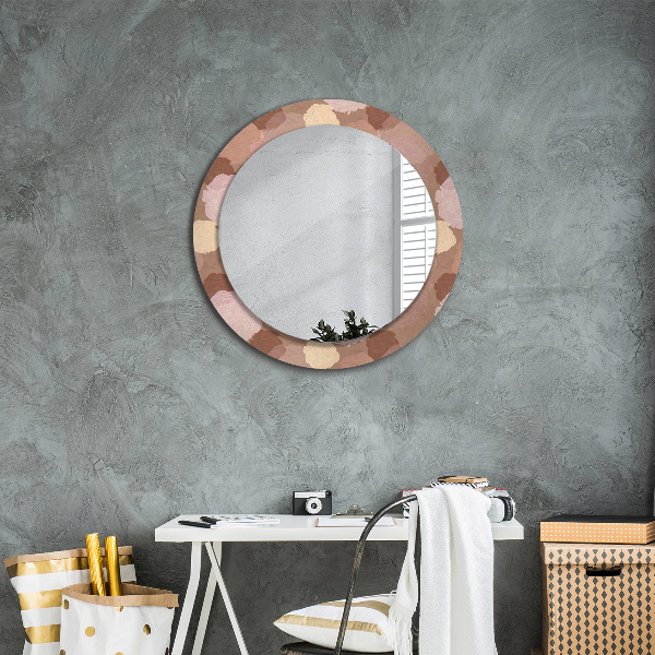 Round printed mirror Roses composition