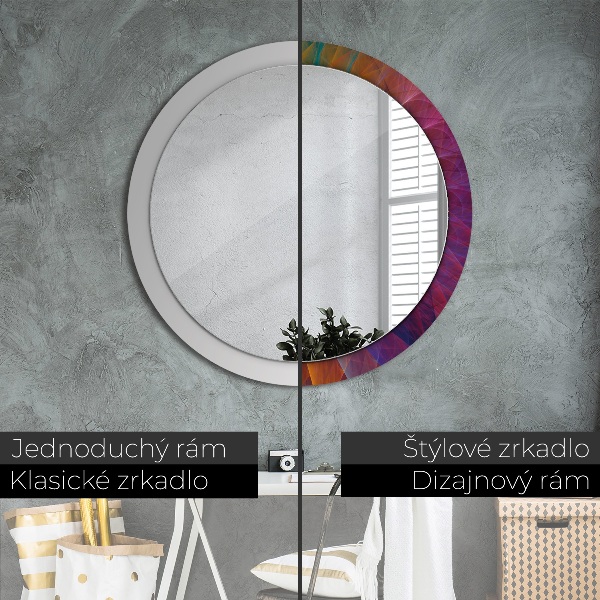 Round printed mirror Hypnotic spiral