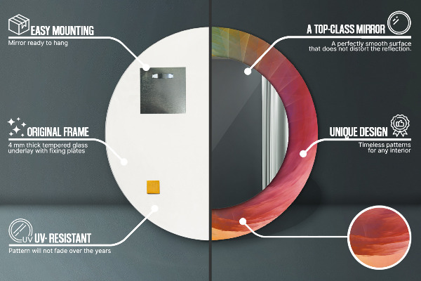 Round printed mirror Hypnotic spiral