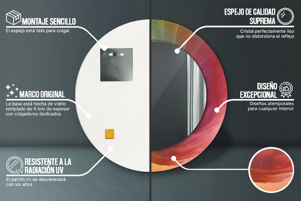 Round printed mirror Hypnotic spiral