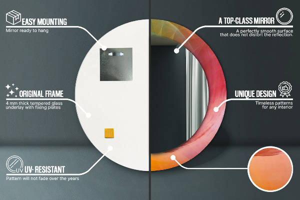 Round printed mirror Hypnotic spiral