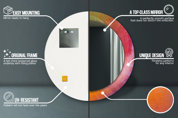 Round printed mirror Hypnotic spiral