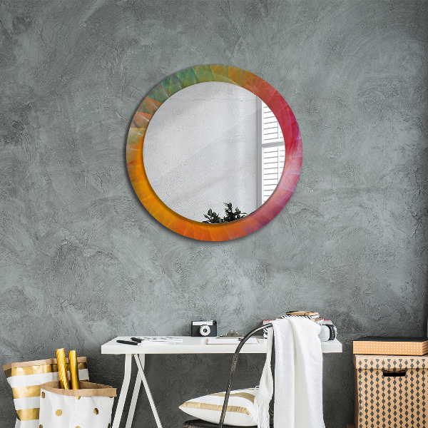 Round printed mirror Hypnotic spiral