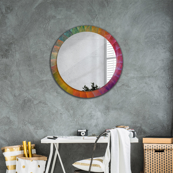 Round printed mirror Hypnotic spiral