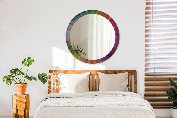 Round printed mirror Hypnotic spiral