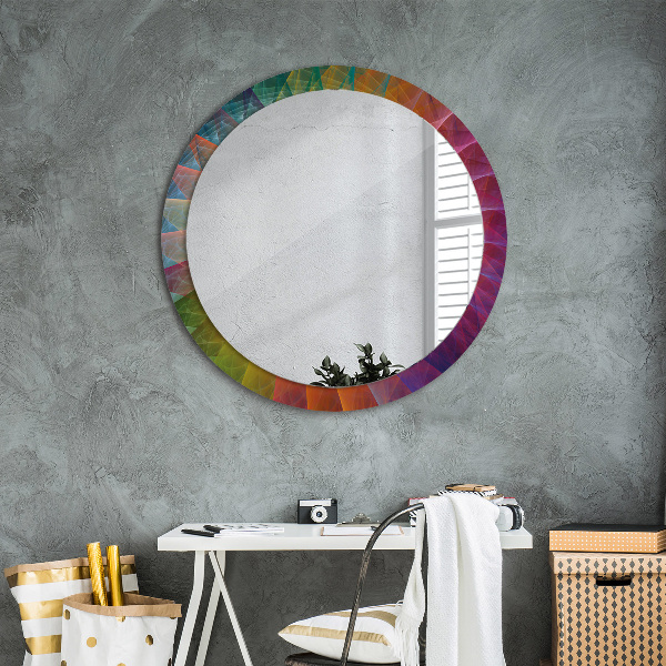 Round printed mirror Hypnotic spiral