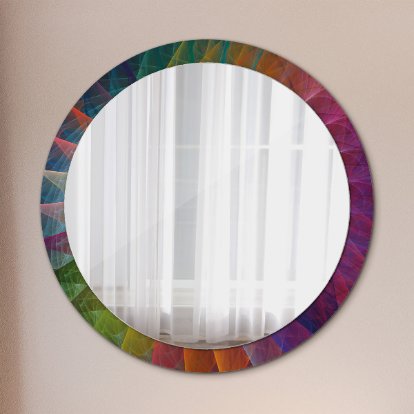 Round printed mirror Hypnotic spiral