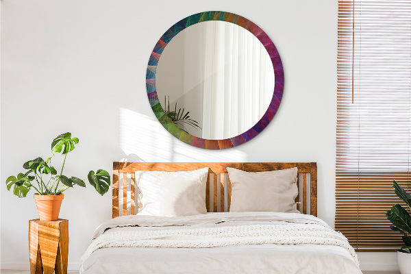 Round printed mirror Hypnotic spiral