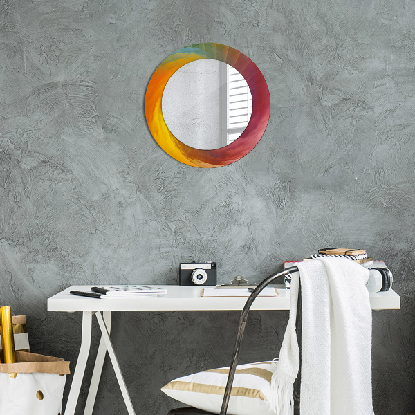 Round printed mirror Hypnotic spiral