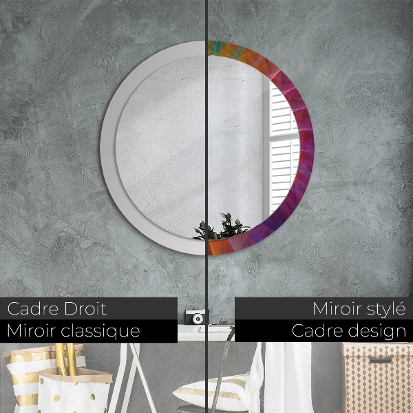 Round printed mirror Hypnotic spiral