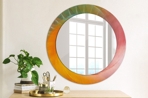 Round printed mirror Hypnotic spiral
