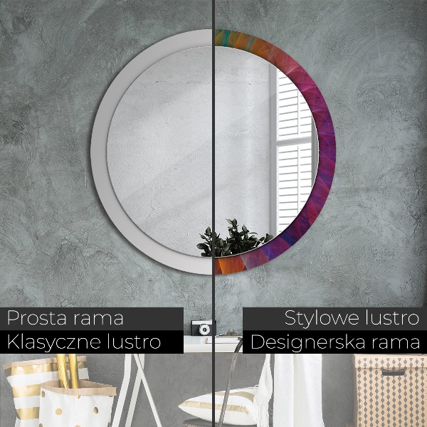 Round printed mirror Hypnotic spiral