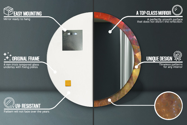 Round printed mirror Spiral abstraction