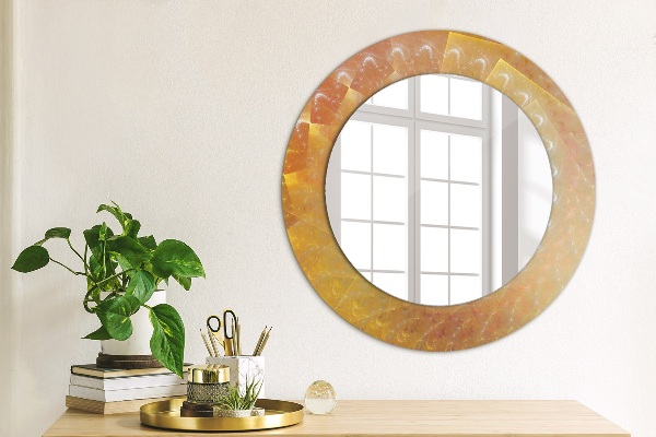 Round printed mirror Spiral abstraction