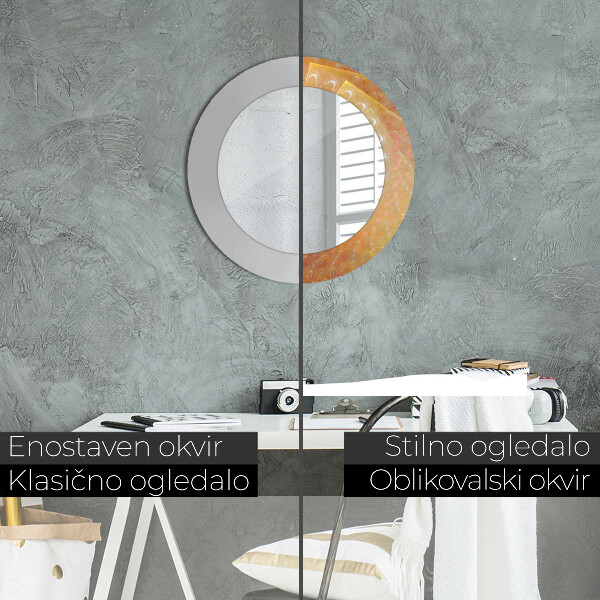 Round printed mirror Spiral abstraction