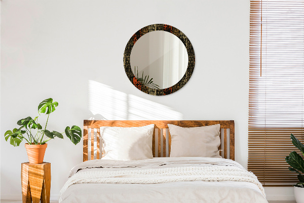 Round printed mirror Grunge abstract pattern
