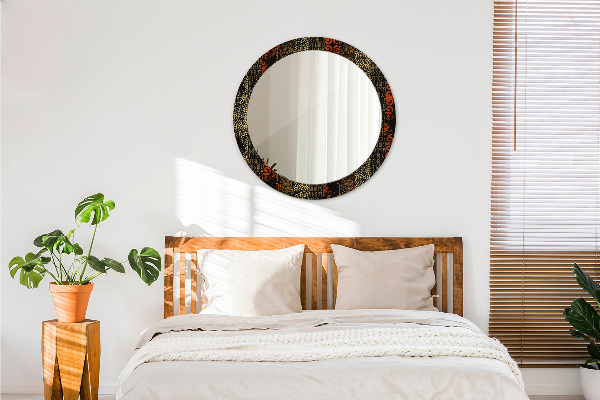 Round printed mirror Grunge abstract pattern
