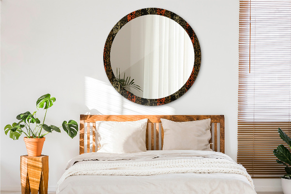 Round printed mirror Grunge abstract pattern