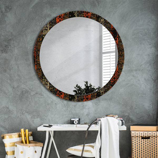 Round printed mirror Grunge abstract pattern
