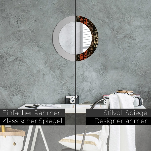 Round printed mirror Grunge abstract pattern