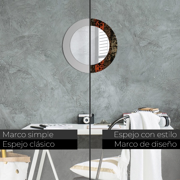 Round printed mirror Grunge abstract pattern