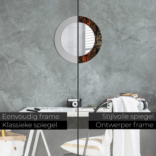 Round printed mirror Grunge abstract pattern