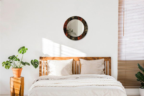 Round printed mirror Grunge abstract pattern
