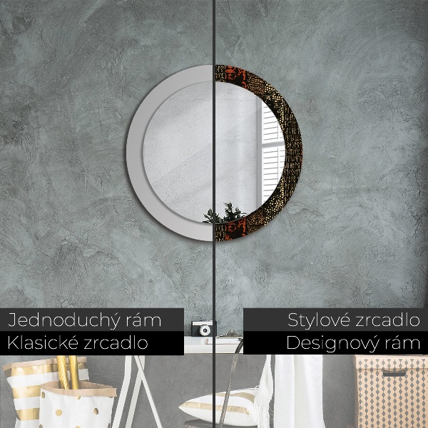 Round printed mirror Grunge abstract pattern