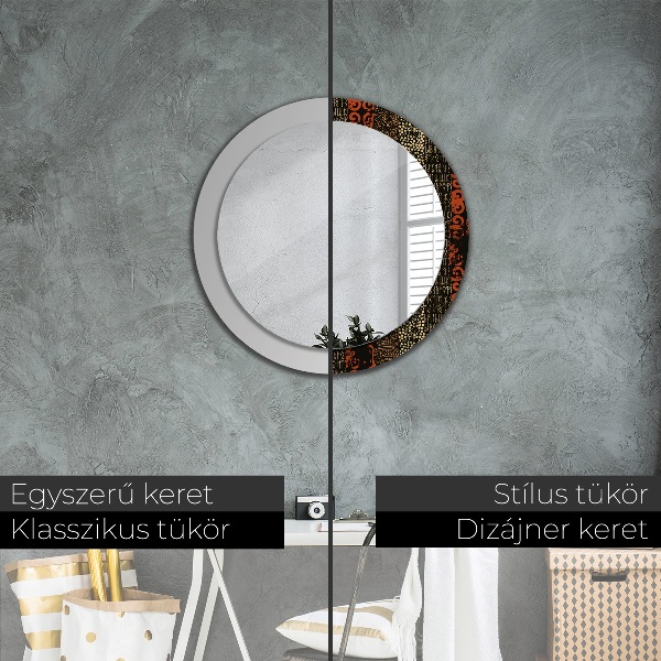 Round printed mirror Grunge abstract pattern