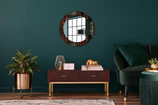 Round printed mirror Grunge abstract pattern