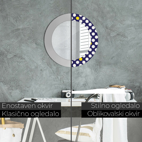 Ornate framed mirror Retro dots