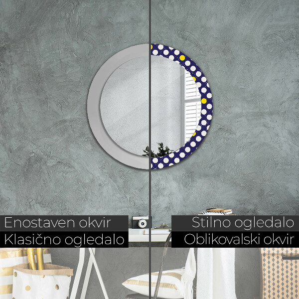 Ornate framed mirror Retro dots