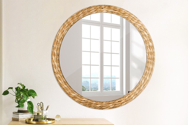 Ornate framed mirror Reed texture