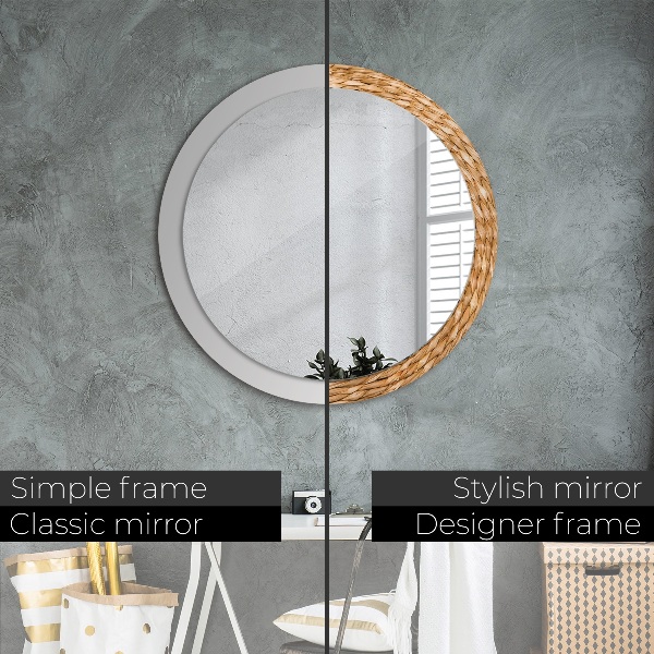 Ornate framed mirror Reed texture