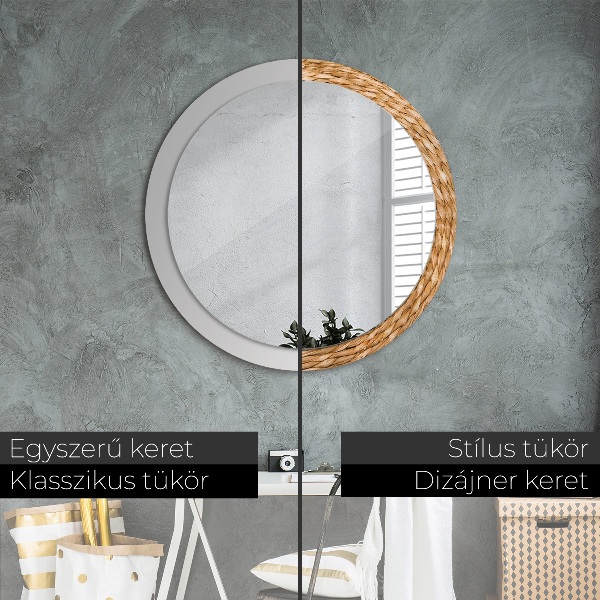 Ornate framed mirror Reed texture
