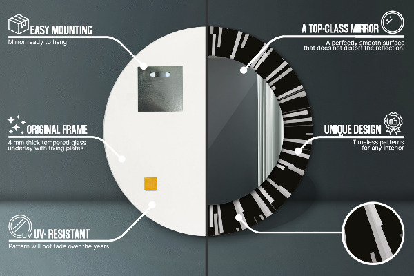 Round wall mirror design Radiant composition