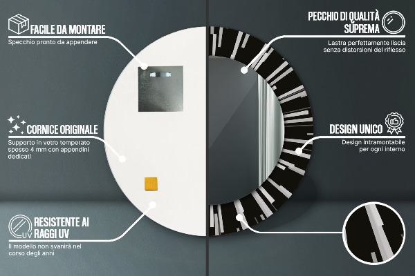 Round wall mirror design Radiant composition