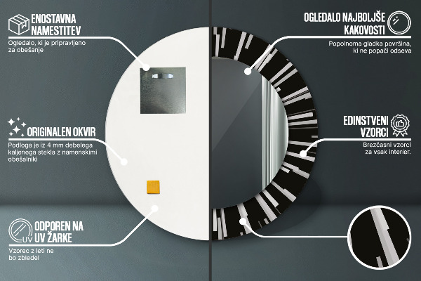Round wall mirror design Radiant composition