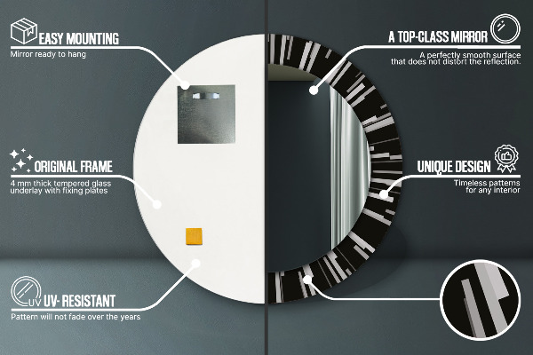 Round wall mirror design Radiant composition
